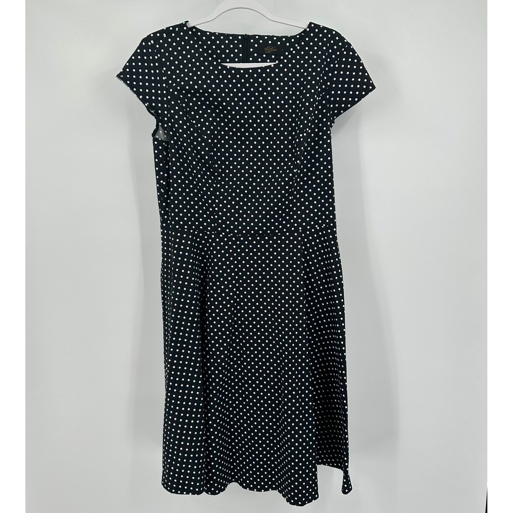 Womens Rockabilly Swing Dress Size XL Polka Dot Pinup Feminine Fit And Flare